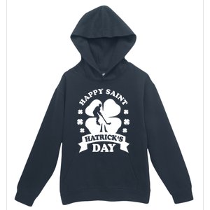 Happy Saint Hatrick's Day Hockey Fan Player St Patrick's Day Gift Urban Pullover Hoodie