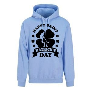 Happy Saint Hatrick's Day Hockey Fan Player St Patrick's Day Gift Unisex Surf Hoodie