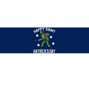 Happy Saint Hatricks Day St Patrick's Day Hockey Leprechaun Bumper Sticker