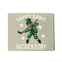 Happy Saint Hatricks Day St Patrick's Day Hockey Leprechaun Mousepad