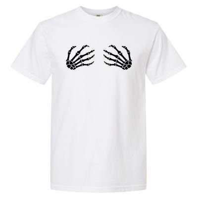 Halloween Skeleton Hands Boobs Funny Cool Gift Garment-Dyed Heavyweight T-Shirt