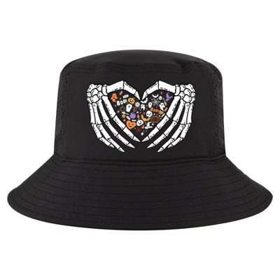 Halloween Skeleton Hand Sign Heart Gift Cool Comfort Performance Bucket Hat