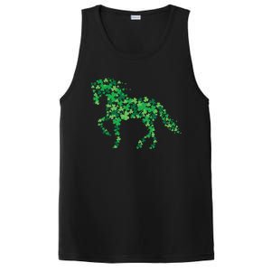 Horse Shamrock Horseback Riding Equestrian Shirts Patrick Day PosiCharge Competitor Tank