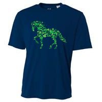 Horse Shamrock Horseback Riding Equestrian Shirts Patrick Day Cooling Performance Crew T-Shirt