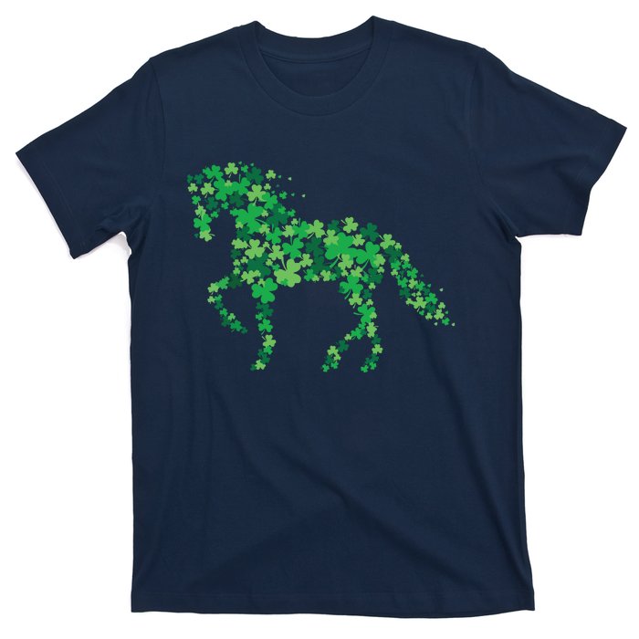 Horse Shamrock Horseback Riding Equestrian Shirts Patrick Day T-Shirt