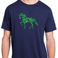 Horse Shamrock Horseback Riding Equestrian Shirts Patrick Day Adult ChromaSoft Performance T-Shirt