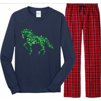 Horse Shamrock Horseback Riding Equestrian Shirts Patrick Day Long Sleeve Pajama Set