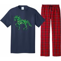 Horse Shamrock Horseback Riding Equestrian Shirts Patrick Day Pajama Set