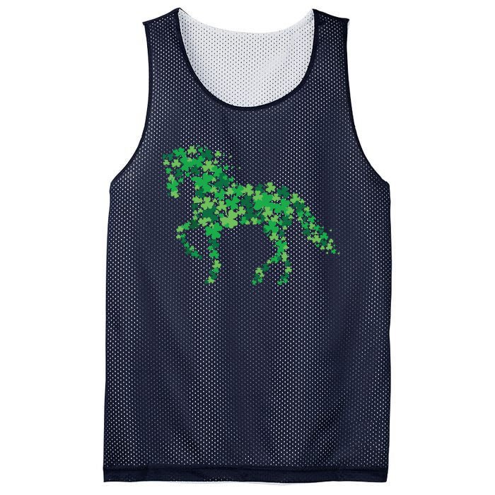 Horse Shamrock Horseback Riding Equestrian Shirts Patrick Day Mesh Reversible Basketball Jersey Tank