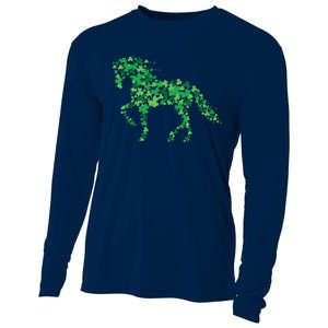 Horse Shamrock Horseback Riding Equestrian Shirts Patrick Day Cooling Performance Long Sleeve Crew