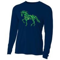 Horse Shamrock Horseback Riding Equestrian Shirts Patrick Day Cooling Performance Long Sleeve Crew