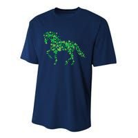 Horse Shamrock Horseback Riding Equestrian Shirts Patrick Day Performance Sprint T-Shirt