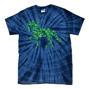 Horse Shamrock Horseback Riding Equestrian Shirts Patrick Day Tie-Dye T-Shirt