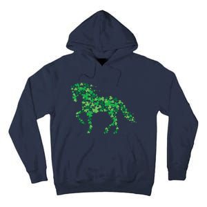 Horse Shamrock Horseback Riding Equestrian Shirts Patrick Day Tall Hoodie