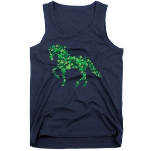 Horse Shamrock Horseback Riding Equestrian Shirts Patrick Day Tank Top