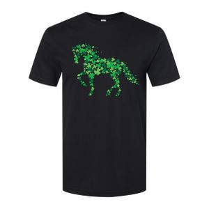 Horse Shamrock Horseback Riding Equestrian Shirts Patrick Day Softstyle CVC T-Shirt