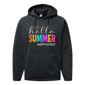 Hello Summer Happy Last Day School Teacher Student Performance Fleece Hoodie