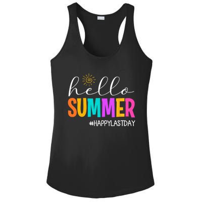 Hello Summer Happy Last Day School Teacher Student Ladies PosiCharge Competitor Racerback Tank