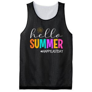 Hello Summer Happy Last Day School Teacher Student Mesh Reversible Basketball Jersey Tank