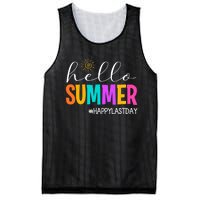 Hello Summer Happy Last Day School Teacher Student Mesh Reversible Basketball Jersey Tank