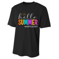 Hello Summer Happy Last Day School Teacher Student Performance Sprint T-Shirt