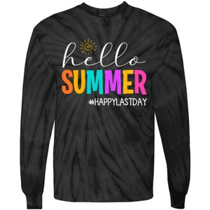 Hello Summer Happy Last Day School Teacher Student Tie-Dye Long Sleeve Shirt