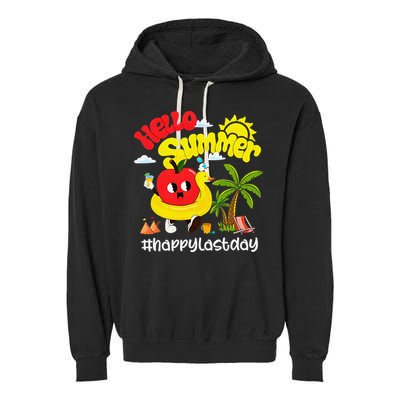 Hello Summer Happy Last Day Of School Teacher Student Garment-Dyed Fleece Hoodie
