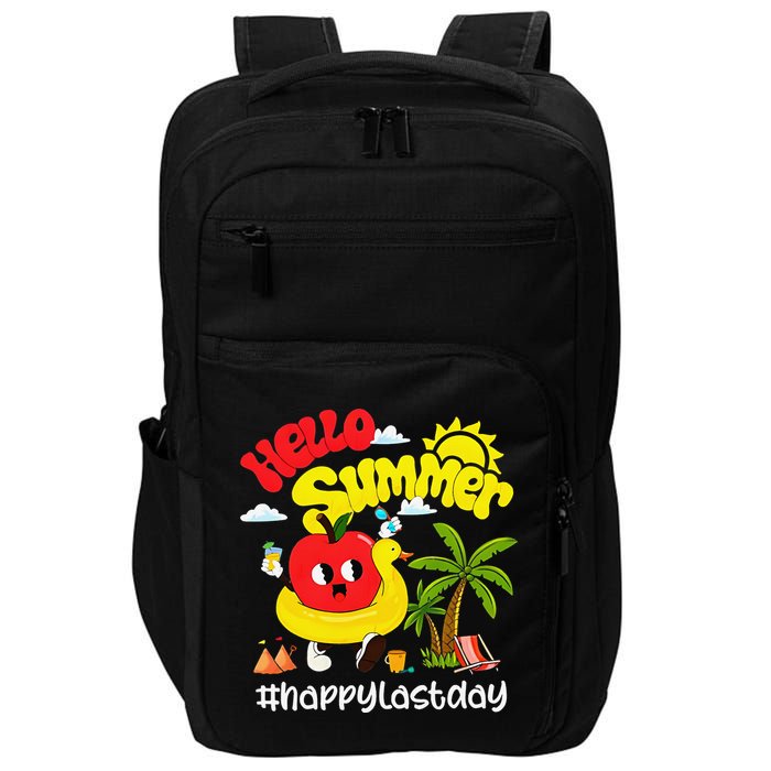 Hello Summer Happy Last Day Of School Teacher Student Impact Tech Backpack