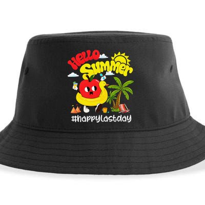 Hello Summer Happy Last Day Of School Teacher Student Sustainable Bucket Hat