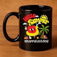 Hello Summer Happy Last Day Of School Teacher Student 11oz C Handle Ceramic Mug