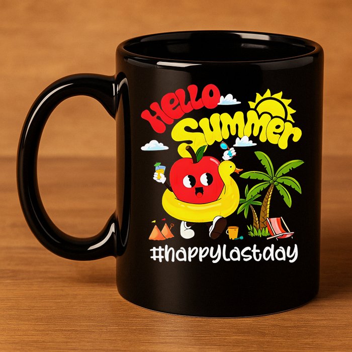 Hello Summer Happy Last Day Of School Teacher Student 11oz C Handle Ceramic Mug