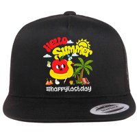 Hello Summer Happy Last Day Of School Teacher Student Flat Bill Trucker Hat