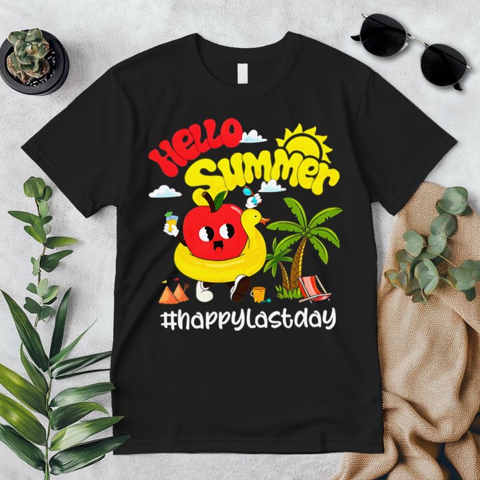 Hello Summer Happy Last Day Of School Teacher Student Premium T-Shirt