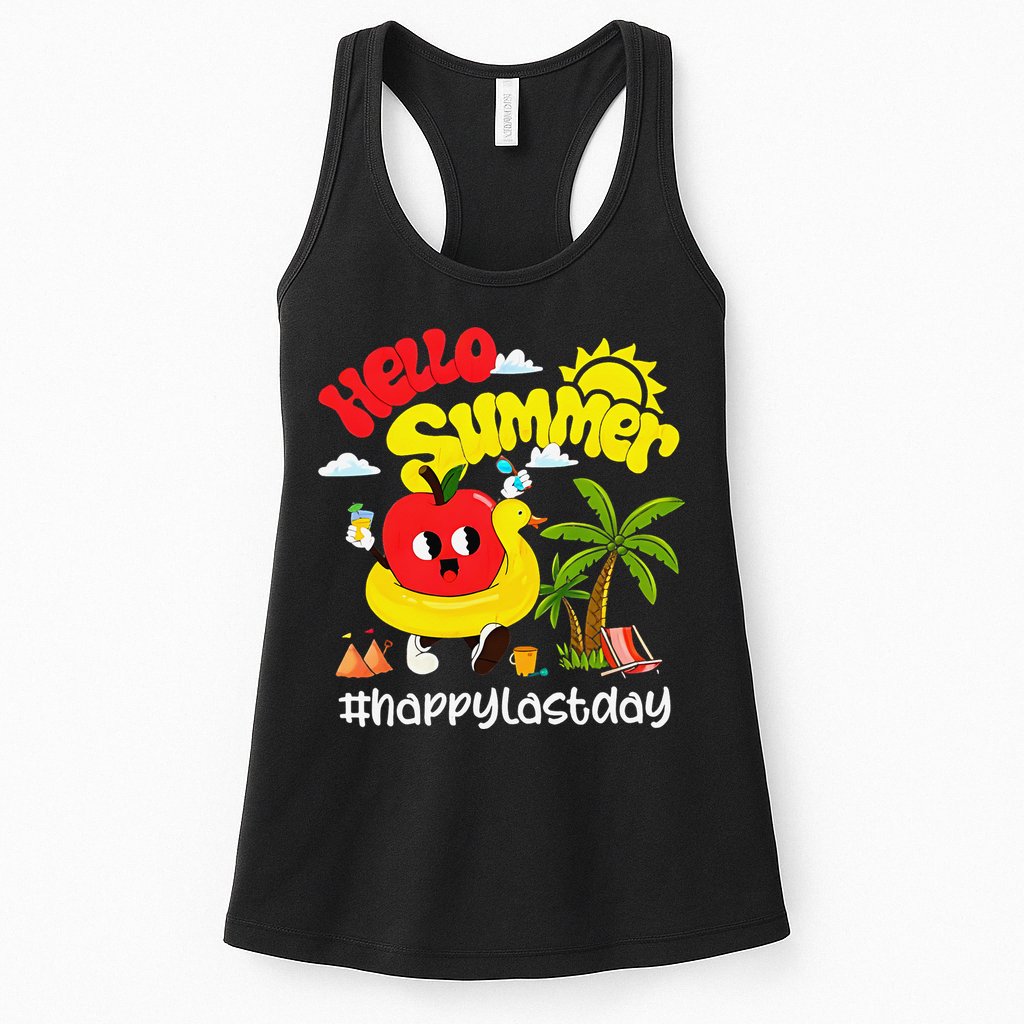 Hello Summer Happy Last Day Of School Teacher Student Womens Tank Top
