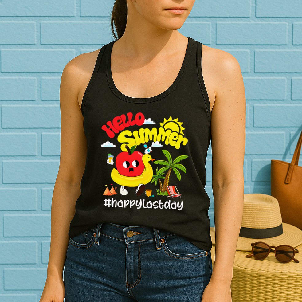 Hello Summer Happy Last Day Of School Teacher Student Womens Tank Top