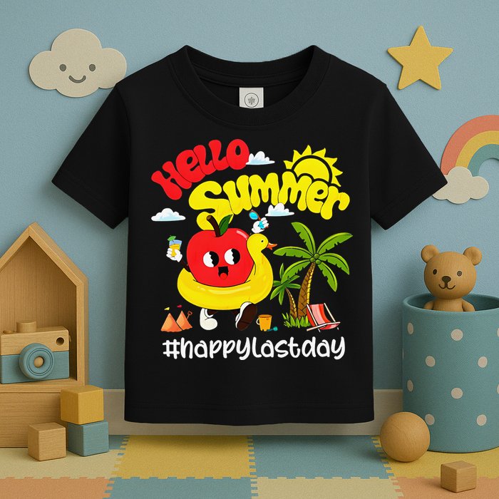 Hello Summer Happy Last Day Of School Teacher Student Toddler T-Shirt