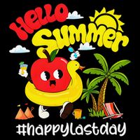 Hello Summer Happy Last Day Of School Teacher Student Women's Crop Top Tee