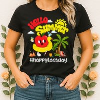 Hello Summer Happy Last Day Of School Teacher Student Womens T-Shirt