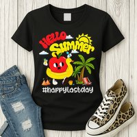 Hello Summer Happy Last Day Of School Teacher Student Womens T-Shirt