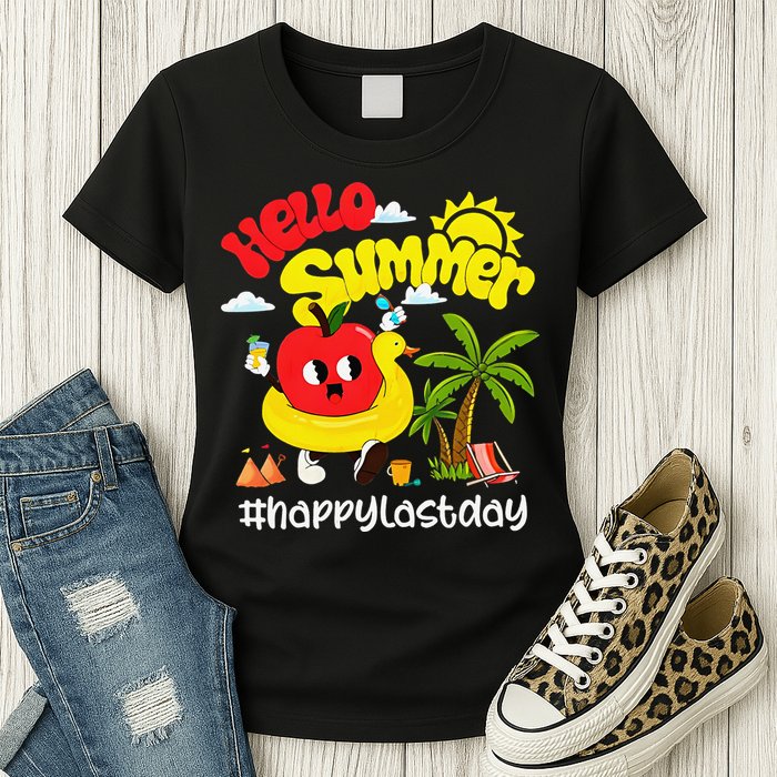 Hello Summer Happy Last Day Of School Teacher Student Womens T-Shirt