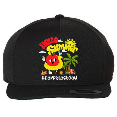 Hello Summer Happy Last Day Of School Teacher Student Wool Snapback Cap