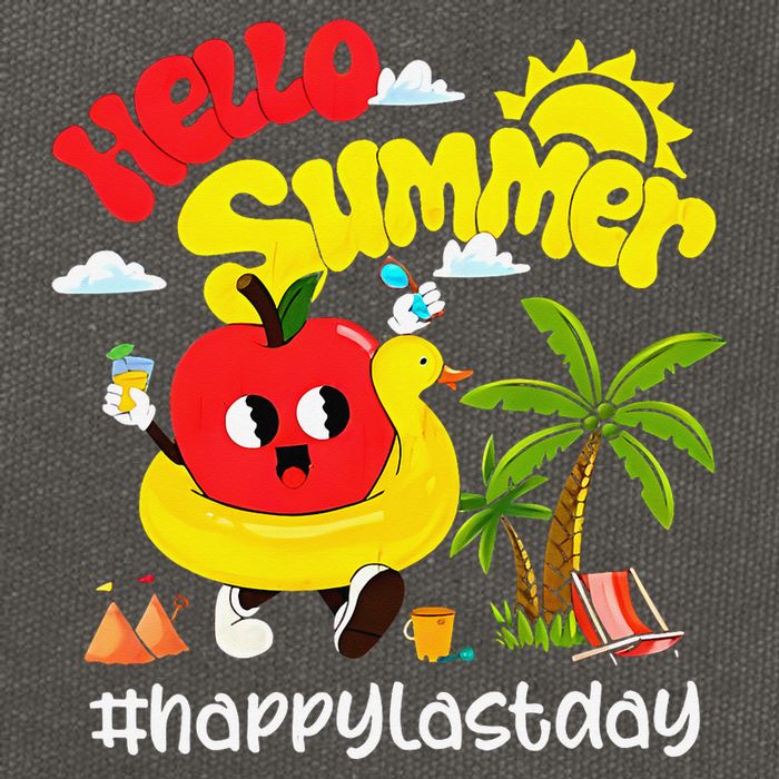 Hello Summer Happy Last Day Of School Teacher Student Cotton Canvas Backpack