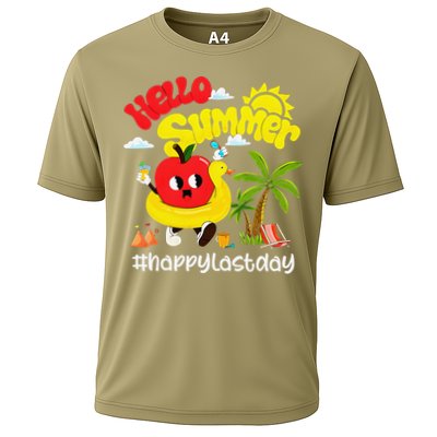 Hello Summer Happy Last Day Of School Teacher Student Cooling Performance Crew T-Shirt
