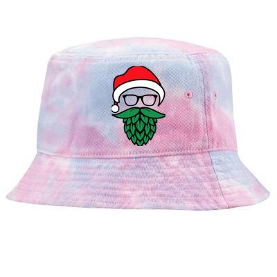 Hipster Santa Hops Beard Christmas For Beer Lovers Tie-Dyed Bucket Hat