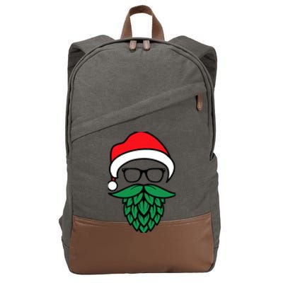 Hipster Santa Hops Beard Christmas For Beer Lovers Cotton Canvas Backpack