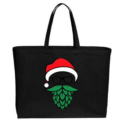 Hipster Santa Hops Beard Christmas For Beer Lovers Cotton Canvas Jumbo Tote