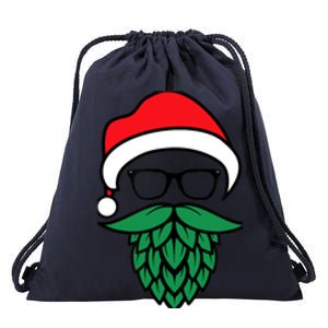 Hipster Santa Hops Beard Christmas For Beer Lovers Drawstring Bag