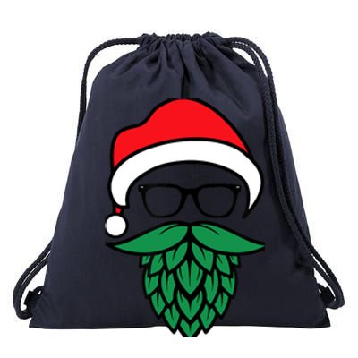 Hipster Santa Hops Beard Christmas For Beer Lovers Drawstring Bag