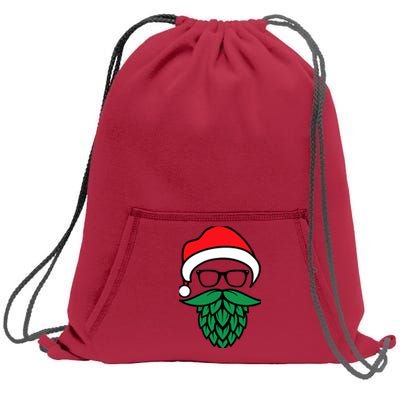 Hipster Santa Hops Beard Christmas For Beer Lovers Sweatshirt Cinch Pack Bag