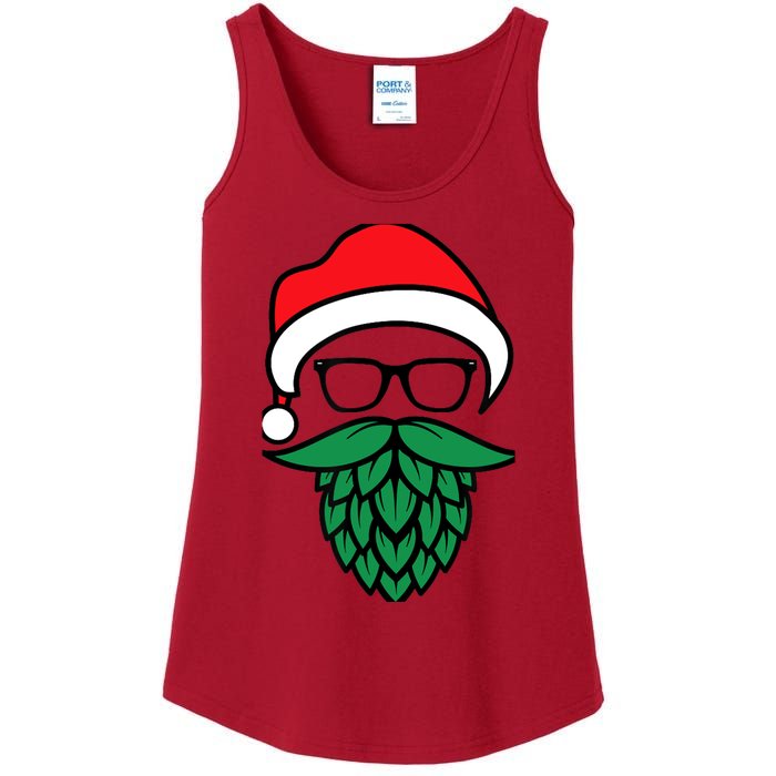 Hipster Santa Hops Beard Christmas For Beer Lovers Ladies Essential Tank